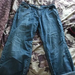 Levi’s bootcut stretch jeans, size 14 short.